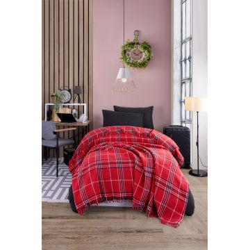 Patura Single, Warm Soft - Red, Eponj Home, 70% bumbac/30% acril