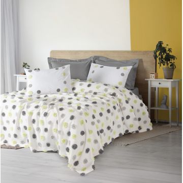 Set cuvertura pique dubla, Leroy - Grey, Cotton Box, Poliester