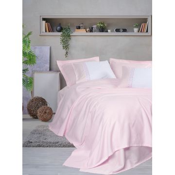 Set cuvertura pique dubla, Spruce - Powder, Cotton Box, Bumbac