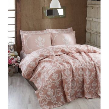 Set cuvertura pique Single 2 piese, Pure - Powder, EnLora Home, Bumbac