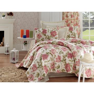 Set cuvertura pique Single, Care - Pink v2, EnLora Home, Bumbac
