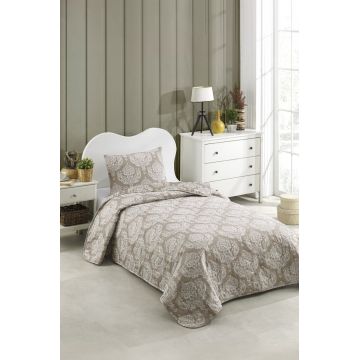 Set cuvertura Single 160x220 cm, 2 piese, Post - Brown, Eponj Home, 65% bumbac/35% poliester
