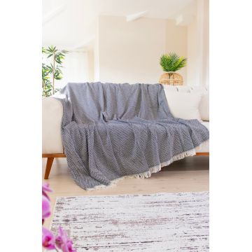 Cuvertura de pat, Woven Cozy - Black, Tabu Home, 80% bumbac / 20% poliester