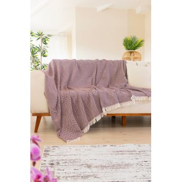 Cuvertura de pat, Woven Cozy - Claret Red, Tabu Home, 80% bumbac / 20% poliester