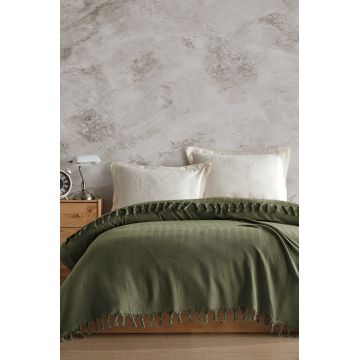 Cuvertura matlasata dubla, Berlino - Khaki, Viaden, Bumbac reciclat