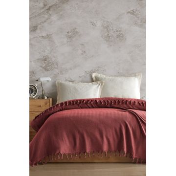 Cuvertura matlasata dubla, Berlino - Tile Red, Viaden, Bumbac reciclat