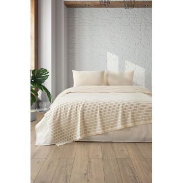 Cuvertura matlasata dubla, Loom - Brown, DC Home, Bumbac