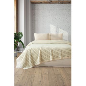 Cuvertura matlasata dubla, Loom - Green, DC Home, Bumbac