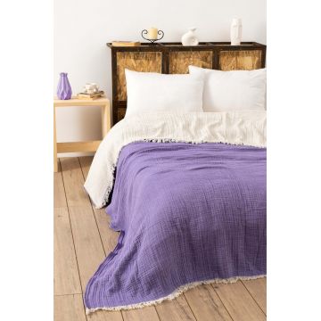 Cuvertura matlasata dubla, Muslin - Damson (170 x 250), DC Home, Bumbac