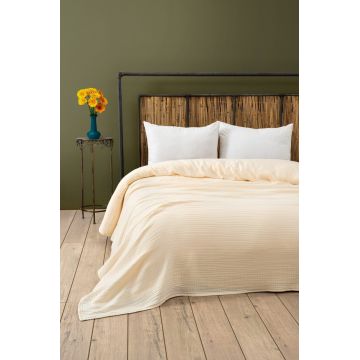 Cuvertura matlasata dubla, Muslin - Ecru (170 x 250), DC Home, Bumbac
