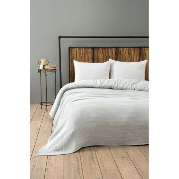 Cuvertura matlasata dubla, Muslin - Grey (220 x 250), DC Home, Bumbac