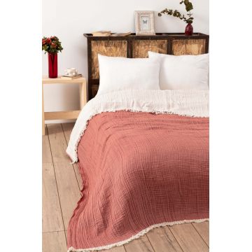 Cuvertura matlasata dubla, Muslin - Tile Red (170 x 250) v2, DC Home, Bumbac