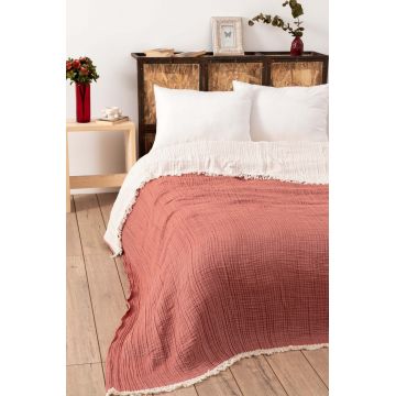 Cuvertura matlasata dubla, Muslin - Tile Red v2, DC Home, Bumbac