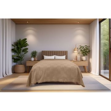 Cuvertura matlasata dubla, Russel - Beige, ICF Bedroom, Bumbac