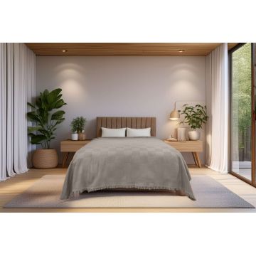 Cuvertura matlasata dubla, Russel - Grey, ICF Bedroom, Bumbac