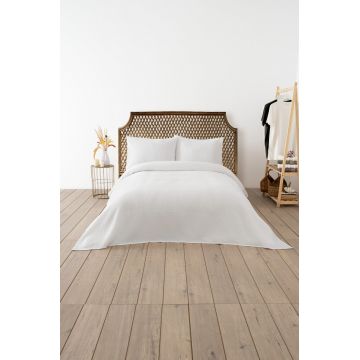 Cuvertura matlasata dubla, Waffle - White, DC Home, 70% bumbac/30% poliester