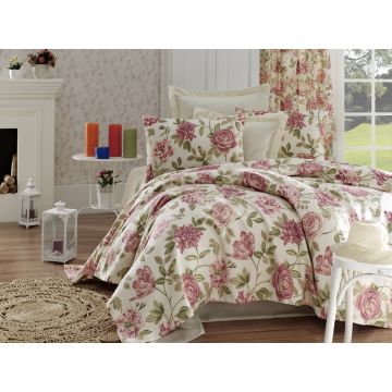 Cuvertura pique Single, Care - Pink, EnLora Home, Bumbac