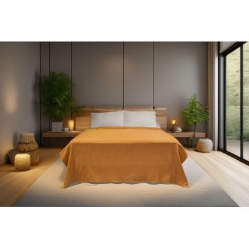 Cuvertura pique Single, Hasır - Caramel, ICF Bedroom, Bumbac