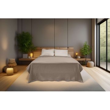 Cuvertura pique Single, Hasır - Grey, ICF Bedroom, Bumbac