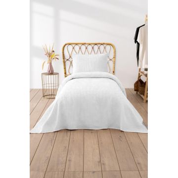 Cuvertura pique Single, Waffle - White, DC Home, 70% bumbac/30% poliester