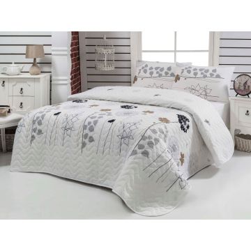 Cuvertura Single 155x200 cm, Atlantis - White, Eponj Home, 65% bumbac/35% poliester