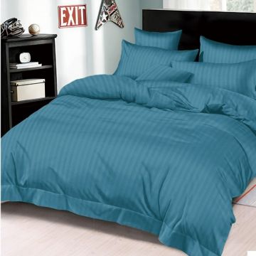 Lenjerie cu elastic 180x200cm, Damasc, Tixie V1 Albastru (Finet)