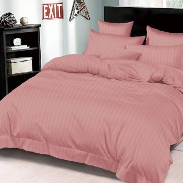 Lenjerie cu elastic 180x200cm, Damasc, Tixie V12 Trandafiriu (Finet)