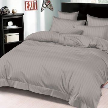 Lenjerie cu elastic 180x200cm, Damasc, Tixie V6 Gri (Finet)