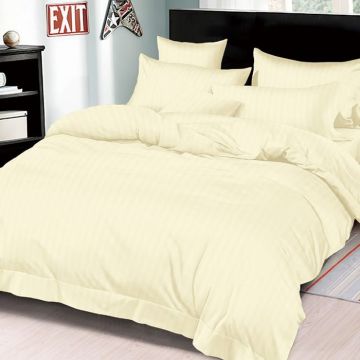 Lenjerie Damasc cu elastic 180x200 Premium Crem (Finet) Lenjerie Damasc cu elastic 180x200 Premium Crem (Finet)