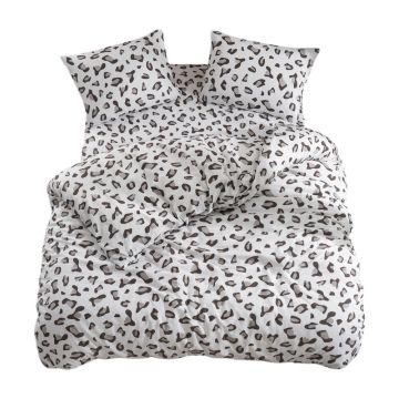 Lenjerie de pat albă-gri pentru pat de o persoană, extinsă cu cearceaf inclus, cu 3 piese 160x220 cm Modern – Mila Home
