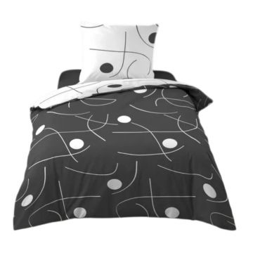 Lenjerie de pat albÄu0083-gri Ã®nchis din microfibrÄpentru pat de o persoanÄ140x200 cm Sonate âu0080douceur d'intÃ©rieur