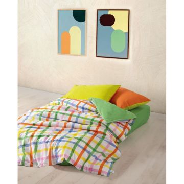 Lenjerie de pat din bumbac ranforcé pentru pat dublu, extinsă cu cearceaf inclus, cu 4 piese 200x220 cm Hype – Mijolnir Lenjerie de pat din bumbac ranforcé pentru pat dublu, extinsă cu cearceaf inclus, cu 4 piese 200x220 cm Hype – Mijolnir