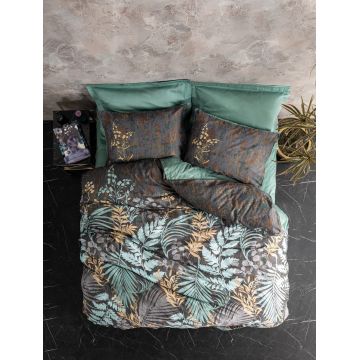 Lenjerie de pat dubla, Clorasa - Mint, Cotton Box, Bumbac Satinat