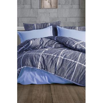 Lenjerie de pat dubla, Rian - Blue, Dowry World, 65% bumbac/35% poliester