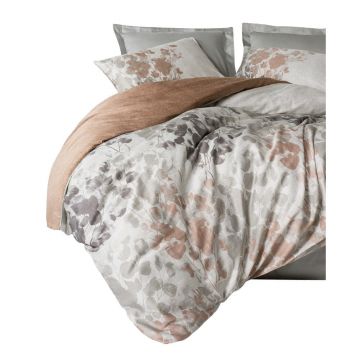 Lenjerie de pat grej din bumbac satinat pentru pat dublu 200x200 cm Blatt – Mijolnir