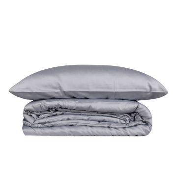 Lenjerie de pat gri din bumbac satinat pentru pat dublu, extinsă 240x220 cm Elegant – Mijolnir