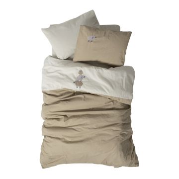 Lenjerie de pat pentru copii bej din bumbac pentru pătuț cu cearceaf inclus, cu 4 piese 100x150 cm Lamp – Mijolnir