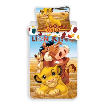 Lenjerie de pat pentru copii din bumbac pentru pat de o persoană 140x200 cm Lion King – Jerry Fabrics