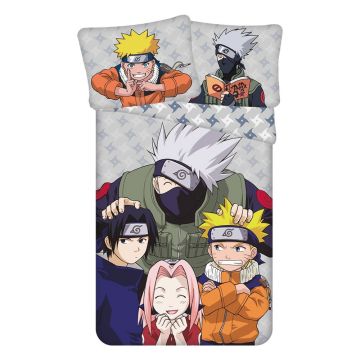 Lenjerie de pat pentru copii din bumbac pentru pat de o persoană 140x200 cm Naruto 