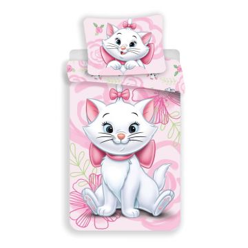 Lenjerie de pat pentru copii roz din bumbac pentru pat de o persoană 140x200 cm Marie Cat 