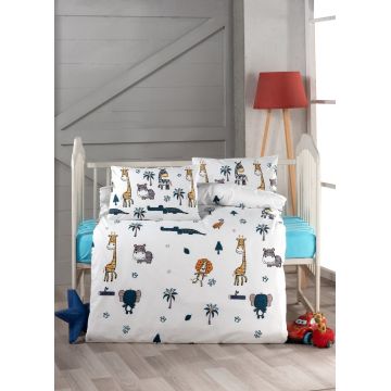 Lenjerie de pat pentru copii, Safari, Life Style, Bumbac Ranforce