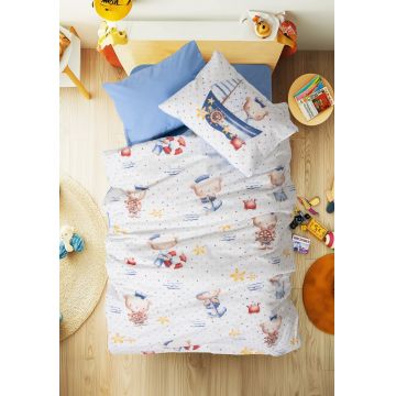 Lenjerie de pat pentru copii, Seaman - Blue, Cotton Box, Bumbac Ranforce