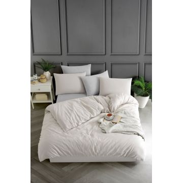 Lenjerie de pat pentru o persoana, Yarn Dyed - Beige, Tabu Home, 70% bumbac/30% poliester