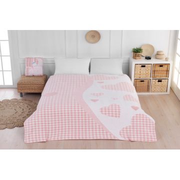 Patura Double, Cotton Bella - Pink, Dinarsu, 60% bumbac/30% acril/10% poliester