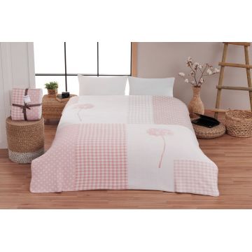 Patura Double, Cotton Rita - Pink, Dinarsu, 60% bumbac/30% acril/10% poliester