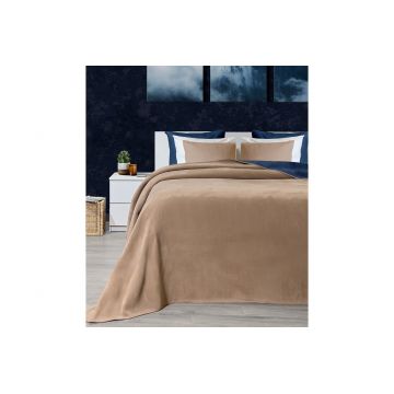 Patura Double, Twin - Brown, Blue, Elliott, 60% bumbac/33% acril/7% poliester