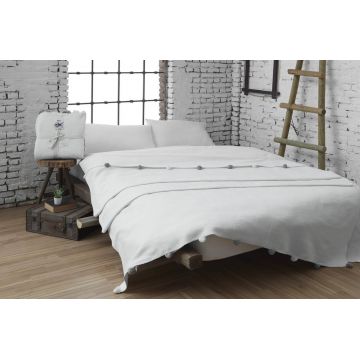 Patura Single, Pom Pom - Cream, Dolce Bonita Home, 60% bumbac/30% acril/10% poliester