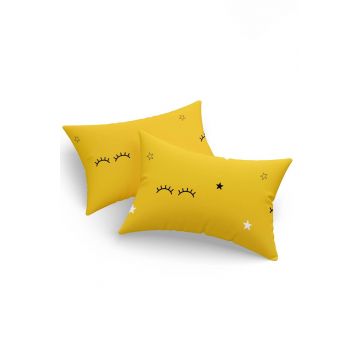 Set 2 fete de perna, Dide - Yellow, Eponj Home, 65% bumbac/35% poliester