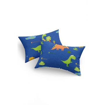 Set 2 fete de perna, Dinolar - Dark Blue, Eponj Home, 65% bumbac/35% poliester