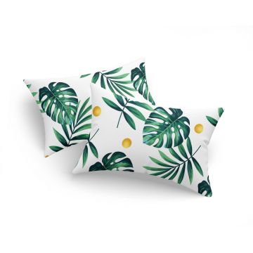 Set 2 fete de perna, Monstera - Green, Eponj Home, 65% bumbac/35% poliester